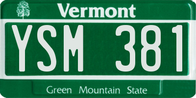 VT license plate YSM381