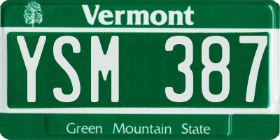 VT license plate YSM387