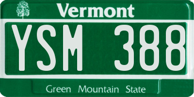 VT license plate YSM388
