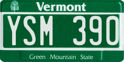 VT license plate YSM390
