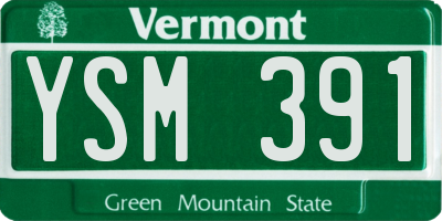 VT license plate YSM391