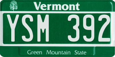 VT license plate YSM392