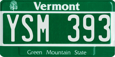 VT license plate YSM393
