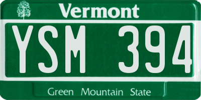 VT license plate YSM394