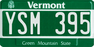 VT license plate YSM395