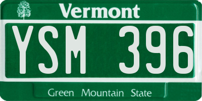 VT license plate YSM396