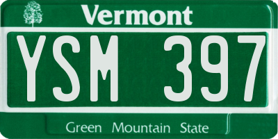 VT license plate YSM397