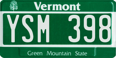 VT license plate YSM398