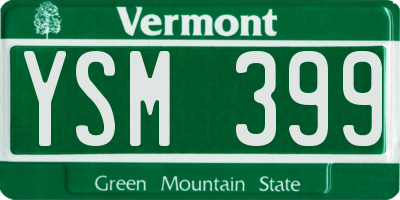VT license plate YSM399