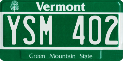 VT license plate YSM402