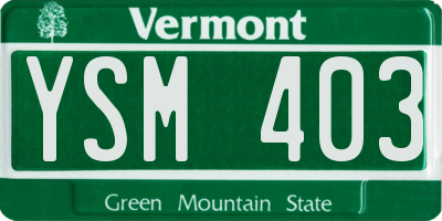 VT license plate YSM403