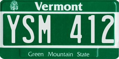 VT license plate YSM412