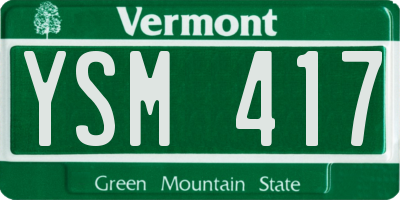 VT license plate YSM417