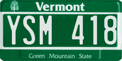 VT license plate YSM418