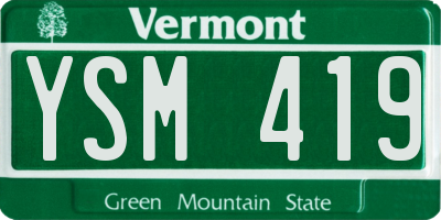VT license plate YSM419