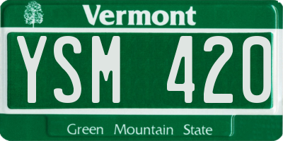VT license plate YSM420
