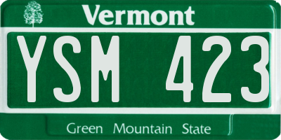 VT license plate YSM423