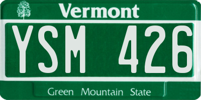 VT license plate YSM426