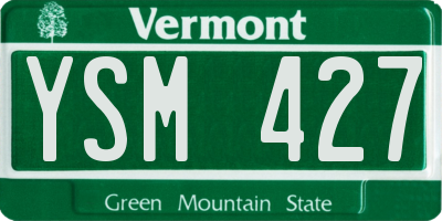 VT license plate YSM427