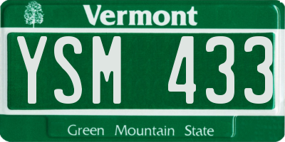 VT license plate YSM433