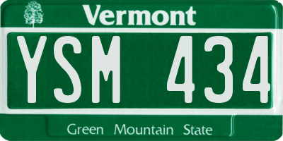 VT license plate YSM434