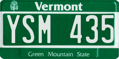 VT license plate YSM435