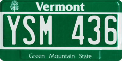 VT license plate YSM436