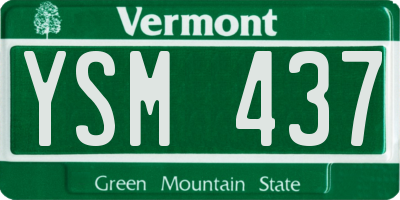 VT license plate YSM437