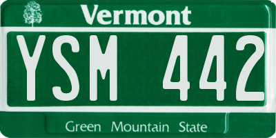 VT license plate YSM442
