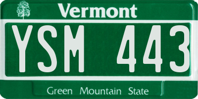 VT license plate YSM443