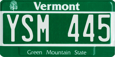 VT license plate YSM445
