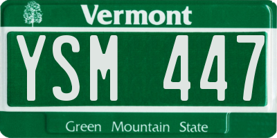 VT license plate YSM447