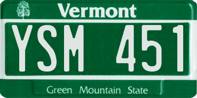 VT license plate YSM451