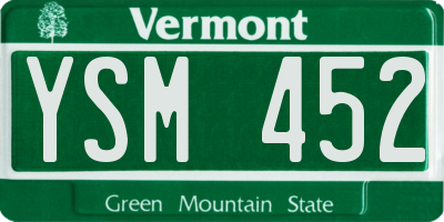 VT license plate YSM452