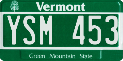 VT license plate YSM453