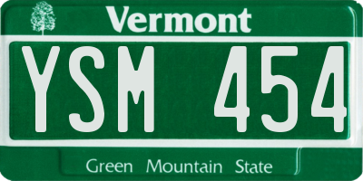 VT license plate YSM454