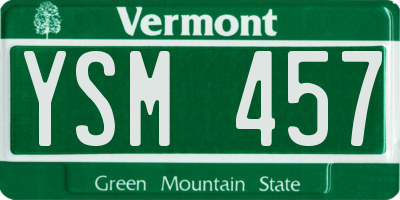 VT license plate YSM457