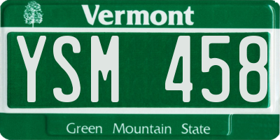 VT license plate YSM458