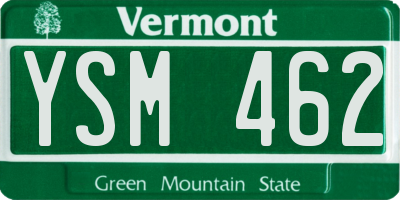 VT license plate YSM462