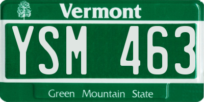 VT license plate YSM463