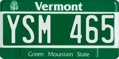 VT license plate YSM465