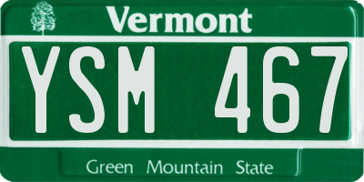 VT license plate YSM467