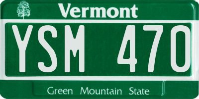 VT license plate YSM470