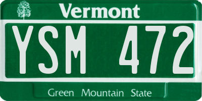 VT license plate YSM472