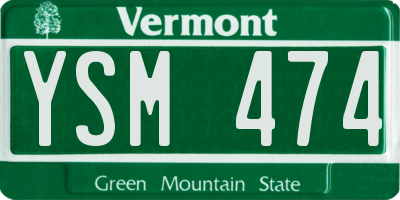 VT license plate YSM474