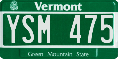 VT license plate YSM475