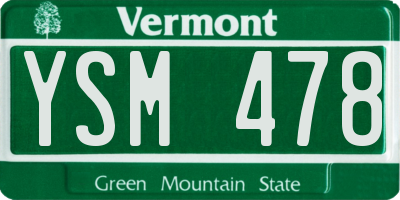 VT license plate YSM478
