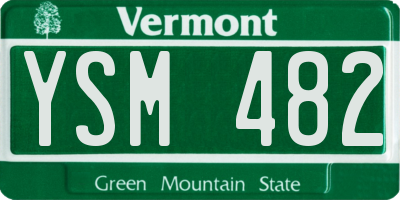 VT license plate YSM482