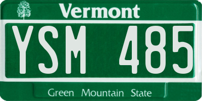 VT license plate YSM485