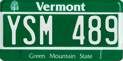 VT license plate YSM489